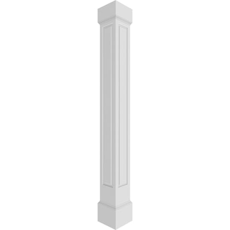 Craftsman Classic Square Non-Tapered Raised Panel PVC Column, Mission Capital & Mission Base
